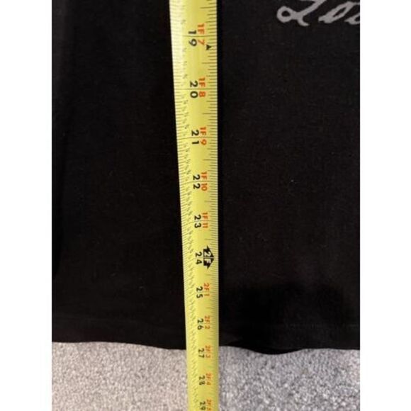 Y2K 2000s Guess Black Rhinestone Spellout Tank Large L Distressed Cotton - Picture 5 of 6